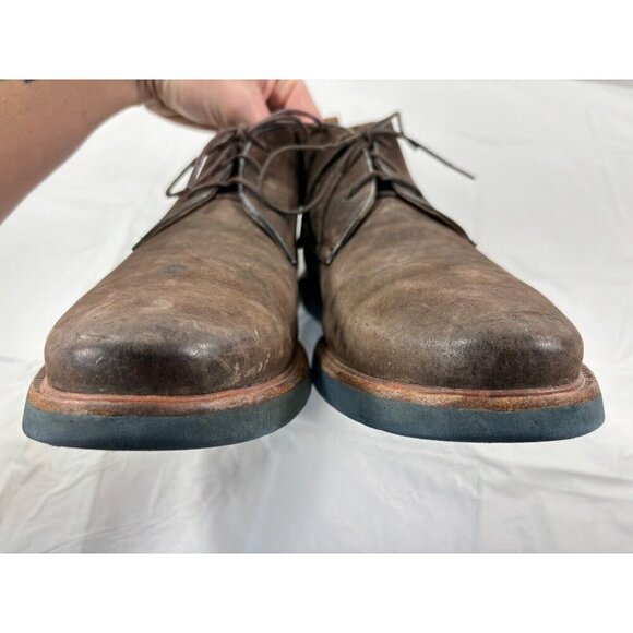 CLARKS Men's FULHAM HI BROWN NUBUCK LEATHER Chukka BOOTS SIZE10 - Picture 9 of 13